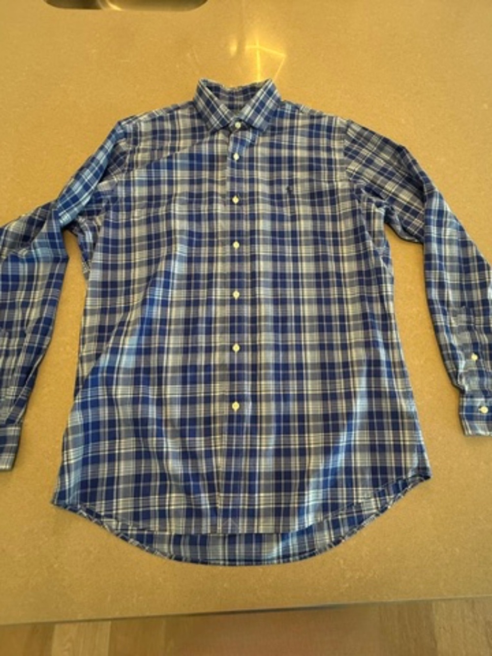 Men’ Ralph Lauren Polo Long Sleeve Plaid Oxford Shirt Classic Fit Large-See note